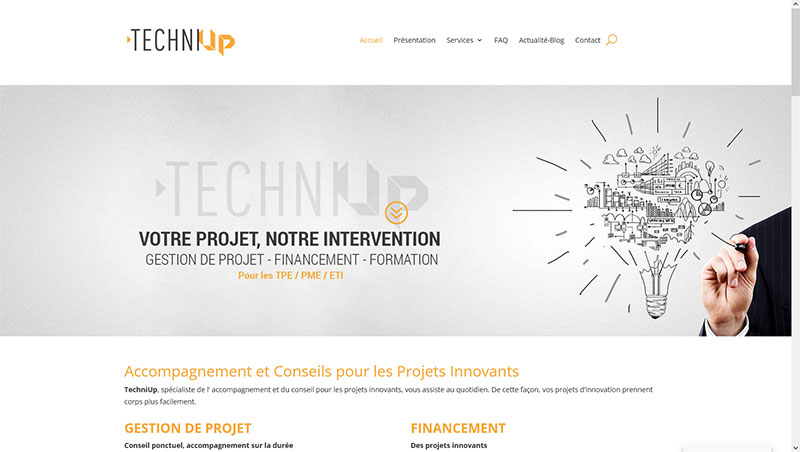 Exemple site internet vitrine techni up