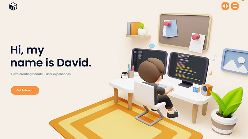 Exemple site internet one page David Heckhoff