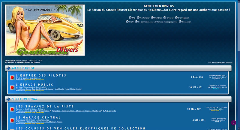 Création forum exemple site Gentlemen Drivers